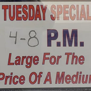 Tuesday deal when