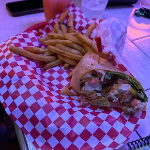 Chicken wrap &amp; fries