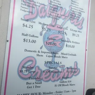 the menu