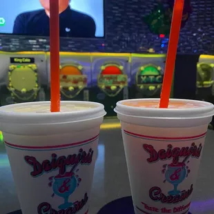 two cups of ice cream