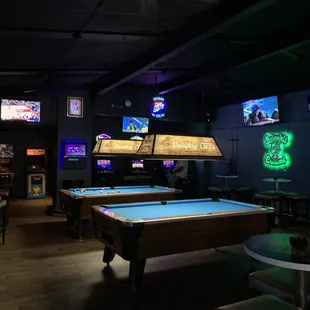Pool tables right when you walk in