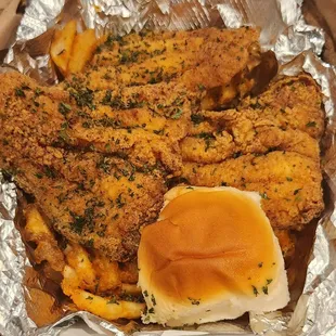 fried chicken and french fries