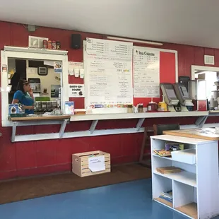 the interior of a dairy barn