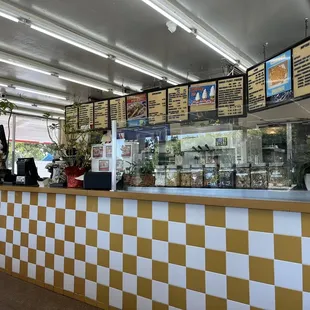 the counter and menus