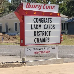 a sign for dairy cone