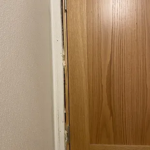 Cold, poorly made bathroom door frame