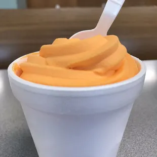 Homemade orange sherbet. Thick and creamy!