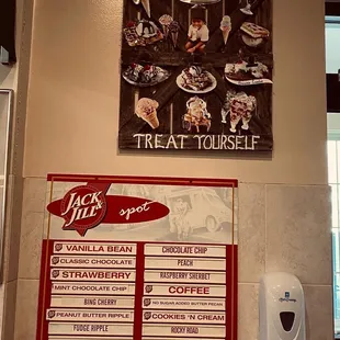 a menu for a treat yourself restaurant