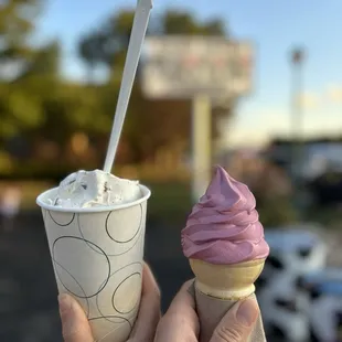 PB cup flurry &amp; kids-sized raspberry dole whip cone