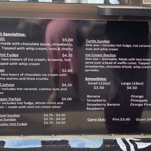 Menu left side