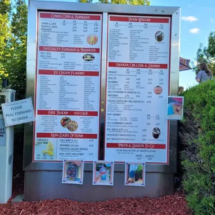 Drive thru menu