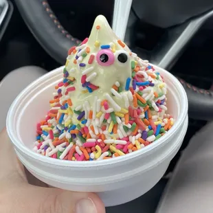 Amaretto &amp; Cake Batter swirl with rainbow sprinkles