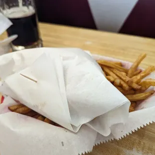 Even the chef wraps the burger old school with a toothpick