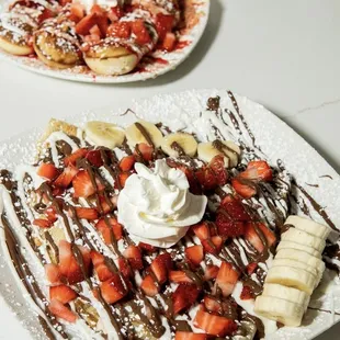 Strawberry banana Nutella crepe                                      strawberry shortcake stacks