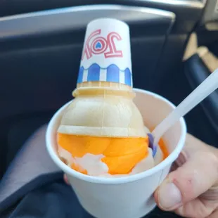 Creamsicle cone made wrong.