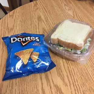 Roast beef sandwich with cool ranch Doritos!