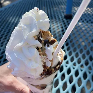 Peanut butter cup supreme custard sundae