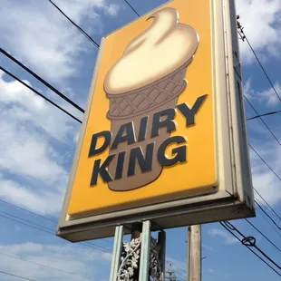 a sign for dairy king