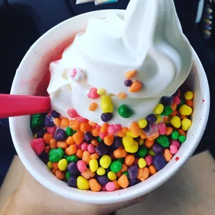 Watermelon slush float w/ nerds