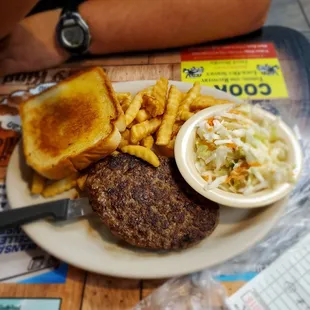 Chopped steak burger.  My husband didn't want any toppings.