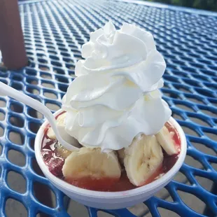 This is what the mini $1.75 banana split looks like.... WORTH IT!!!