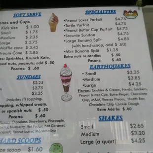 Menus like this one take me back to my childhood.