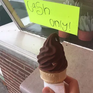 Chocolate on chocolate dipped cone