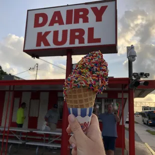 Swirl with rainbow sprinkles
