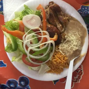 a plate of mexican food