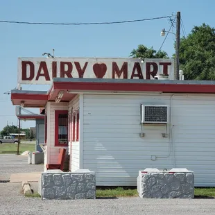 the front of a dairy mart