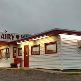 the exterior of a dairy store