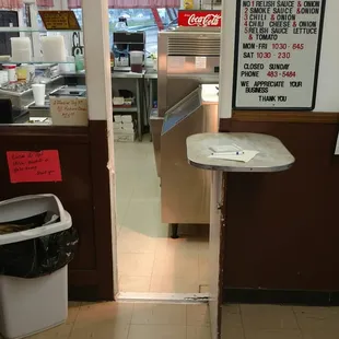 the entrance to the restaurant