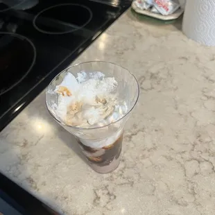 Top view of the sundae