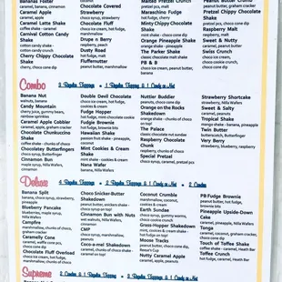 Dairy Palace -- menu