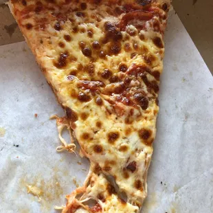 Pepperoni pizza. Pepperoni is served under the cheese