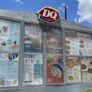 menus and prices on a sign