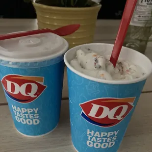 two cups of ice cream