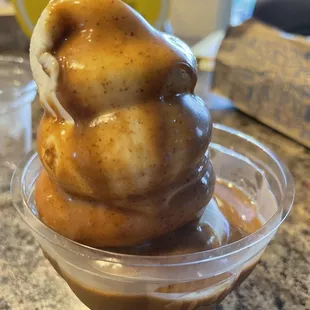 Peanut butter sundae was so good. I love peanut butter.