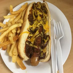 Chili Cheese dog.