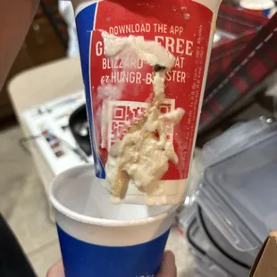 Broken open with styrofoam in the blizzard disgusting