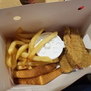 Steak finger &quot;basket&quot; to eat there.