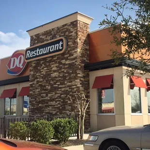 Store front of Dairy Queen.  Nice stone work.