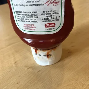 Nasty ketchup bottle.