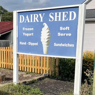 a sign for dairy shed