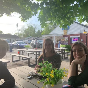 With friends enjoying ice cream on a hot sunny day in Bellbrook