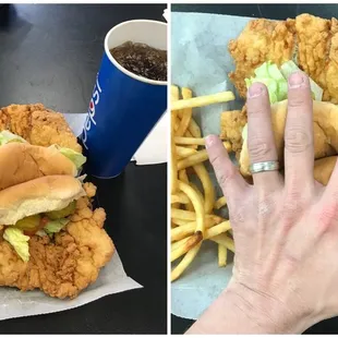 GIANT pork tenderloin sandwich.
