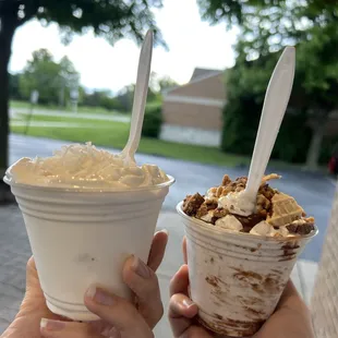 L - Coconut Cream Pie Flurry (monthly special)  R - Drumstick Flurry (added Reese's Cups)