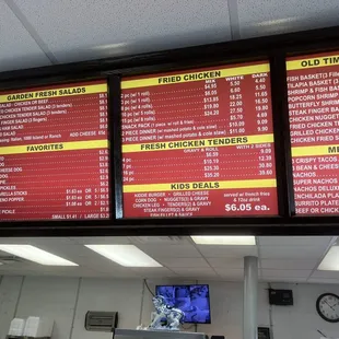 Menu board