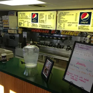 Front counter of dairy twist