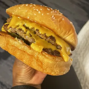Cheeseburger. Should have requested a single.